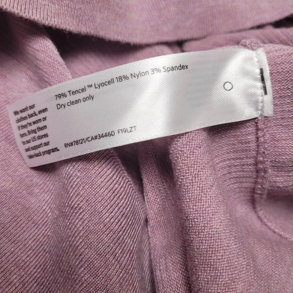 Eileen Fisher Knit Top Womens XL Purple Excellent Tencel Ribbed Scoop Neck